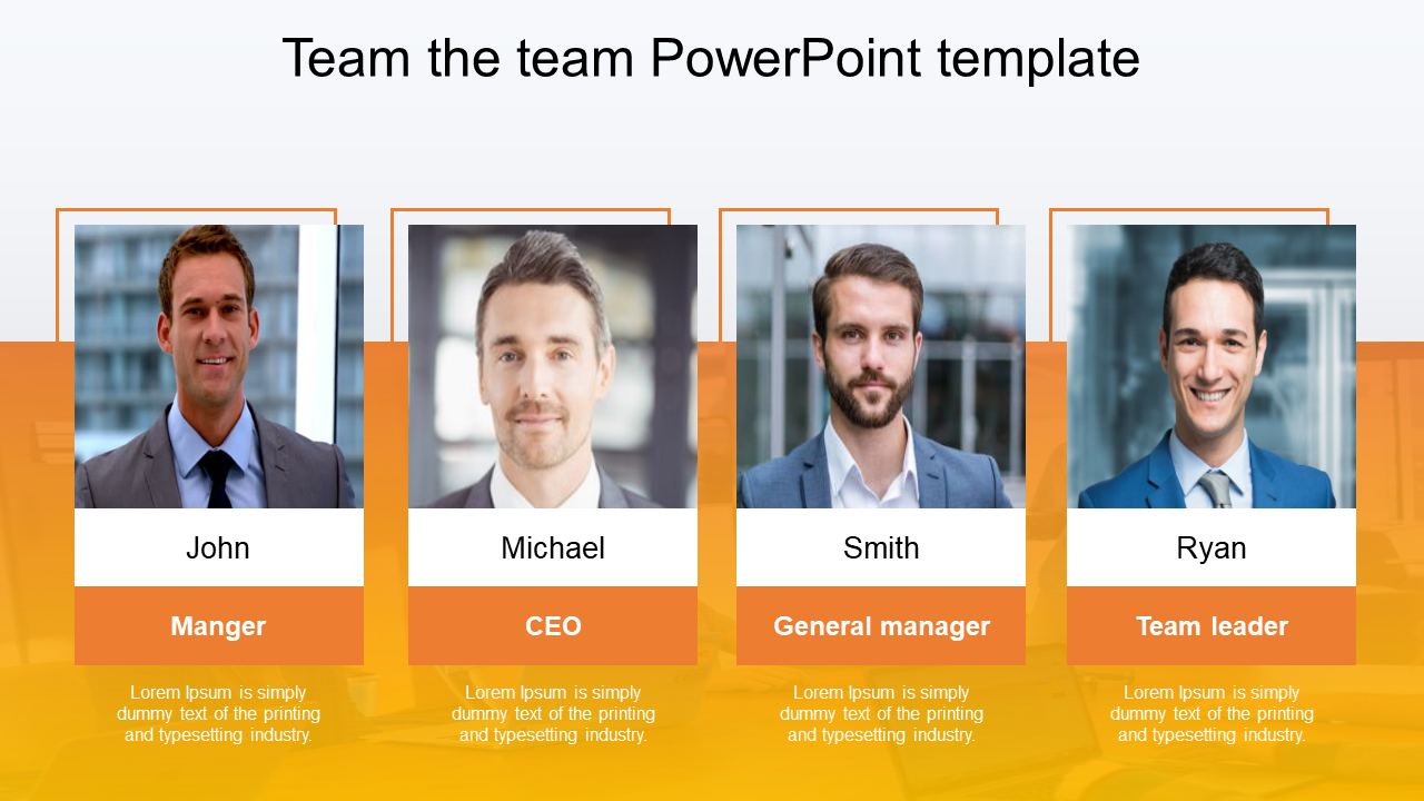 meet the team powerpoint template